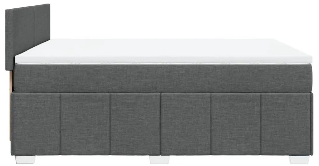 Cama com molas/colchão 160x200 cm tecido cinzento-escuro