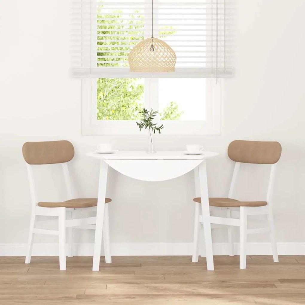 Cadeiras de jantar com almofadões 2 pcs madeira maciça branco