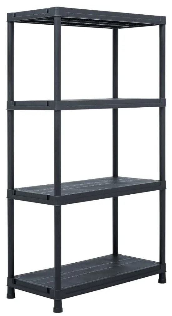 Estante de arrumação 100 kg 60x30x138 cm plástico preto