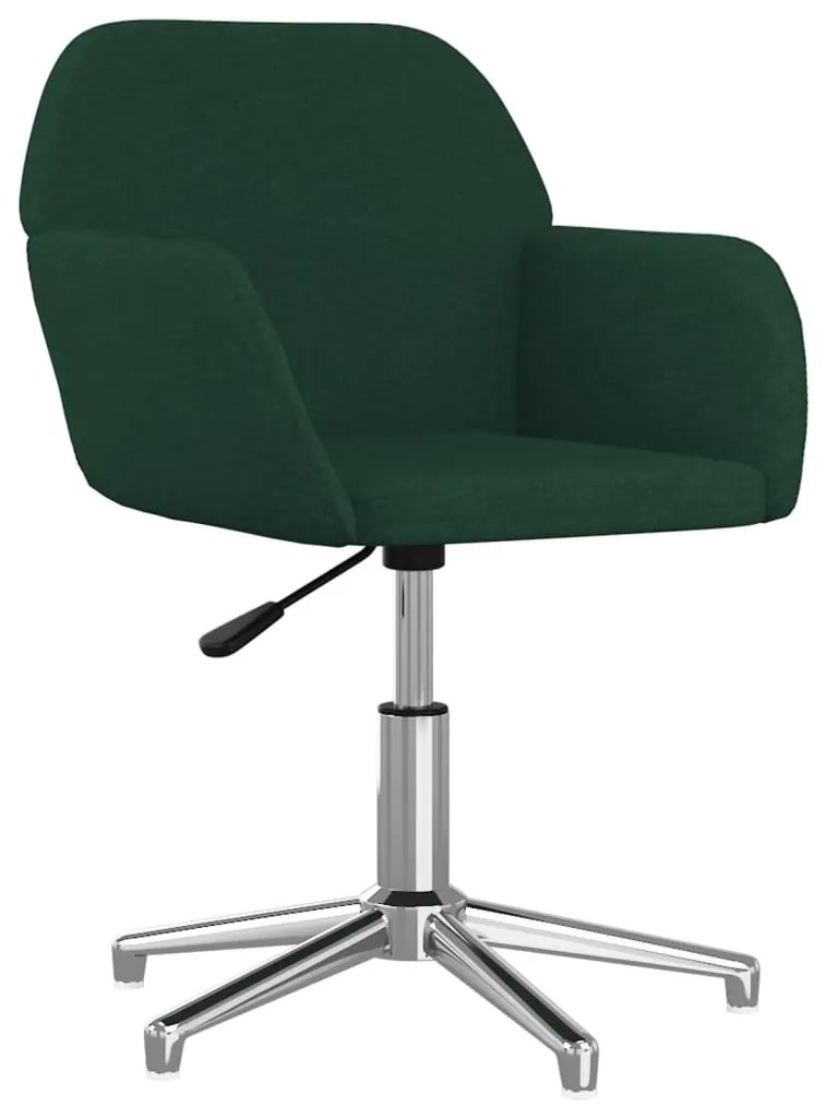Cadeiras de jantar giratórias 2 pcs tecido verde-escuro