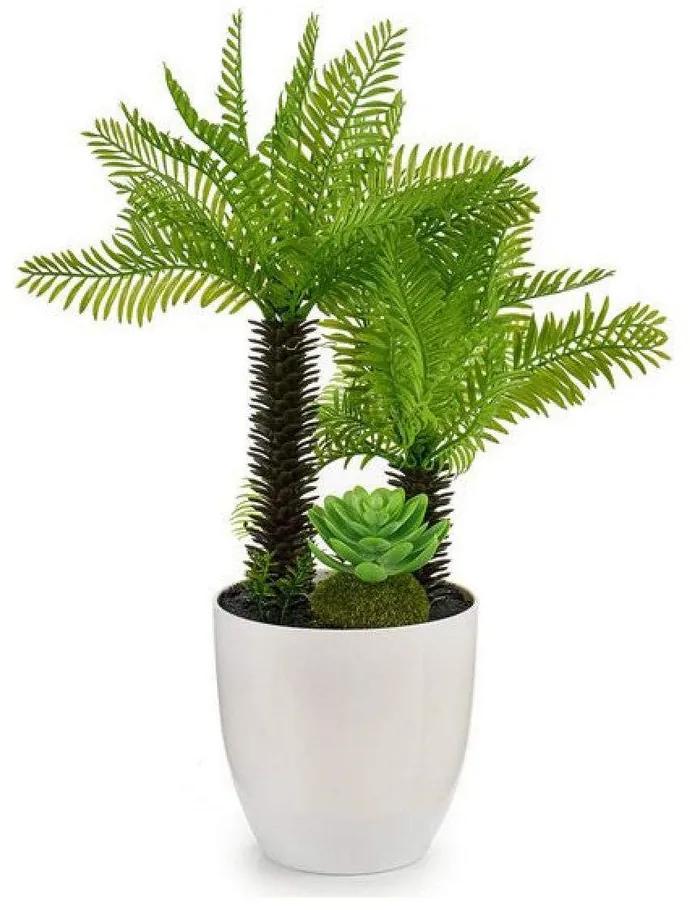 Planta Decorativa Branco Verde Plástico (18 x 33 x 18 cm)
