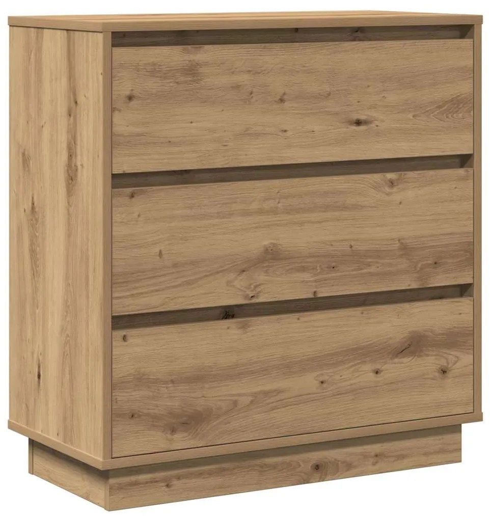Criado-mudo vidaXL com LED Carvalho Artesanal 71x34,5x75 cm Madeira de