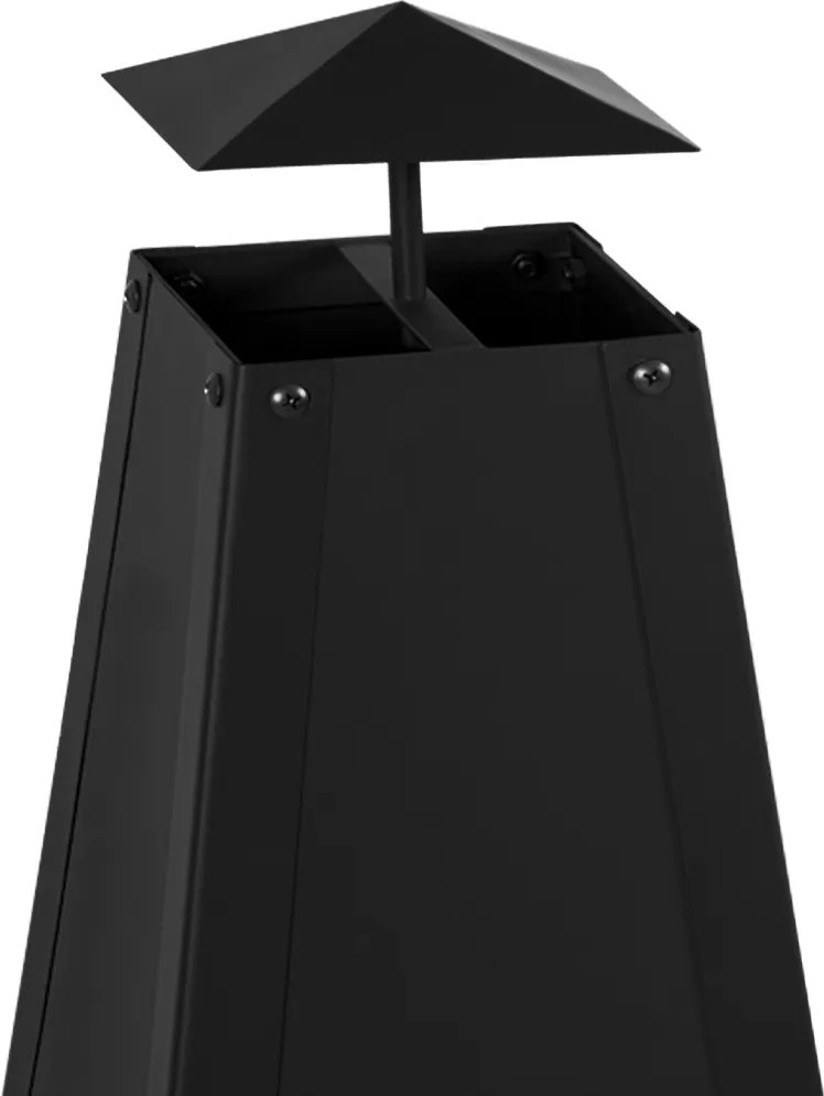 Lareira de terraço/jardim moderna em pirâmide 102 x 35 x 35 cm Preto