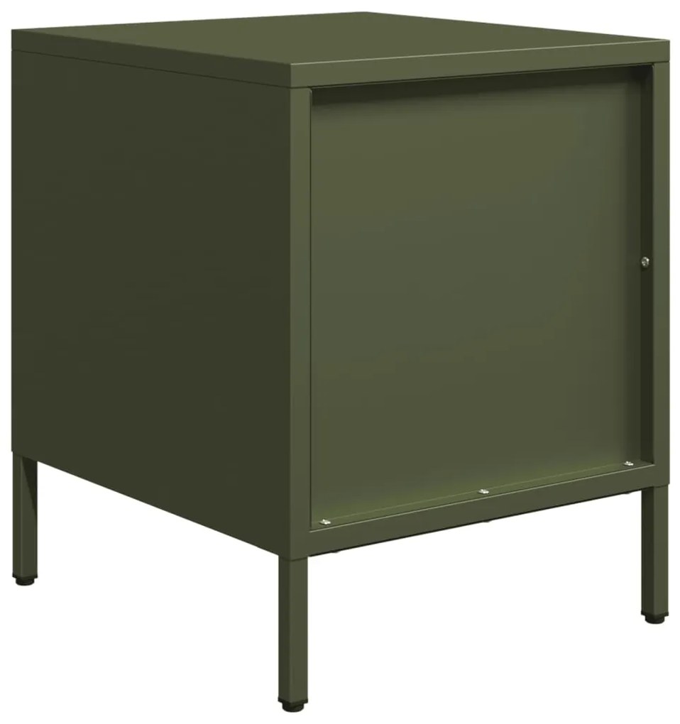 Mesa de cabeceira 35x39x43,5 cm aço verde azeitona