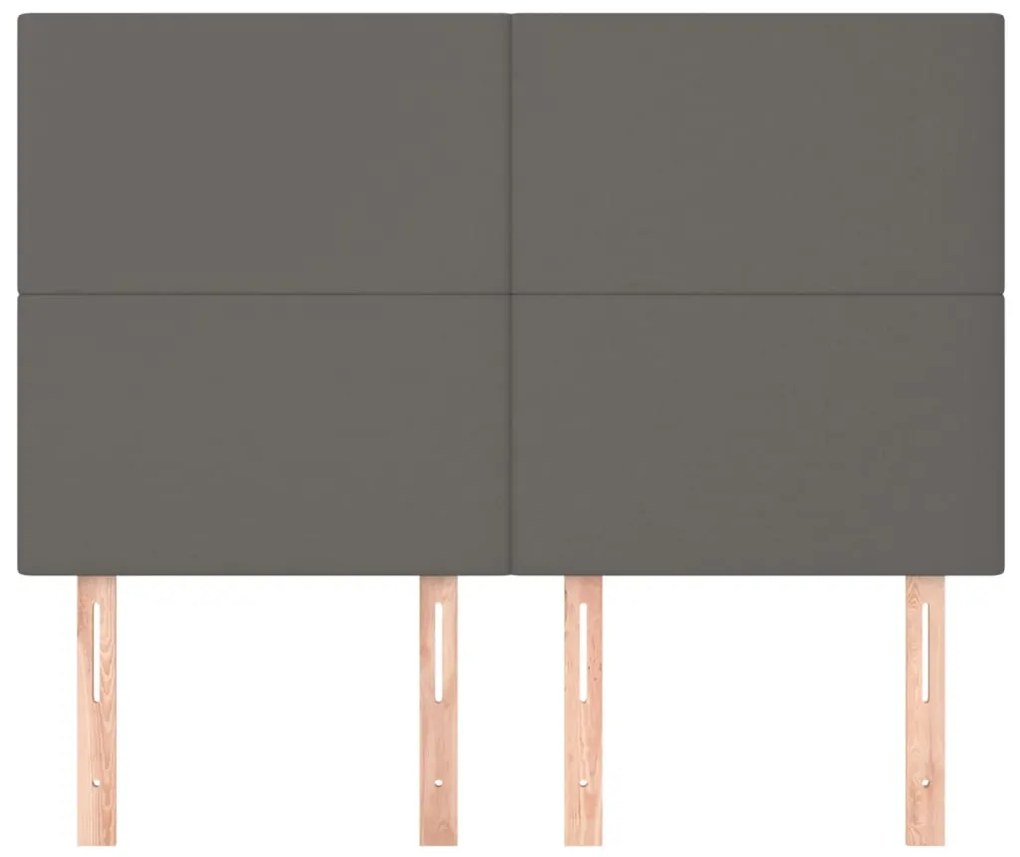 Cabeceira de cama 4 pcs couro artificial 72x5x78/88 cm cinzento