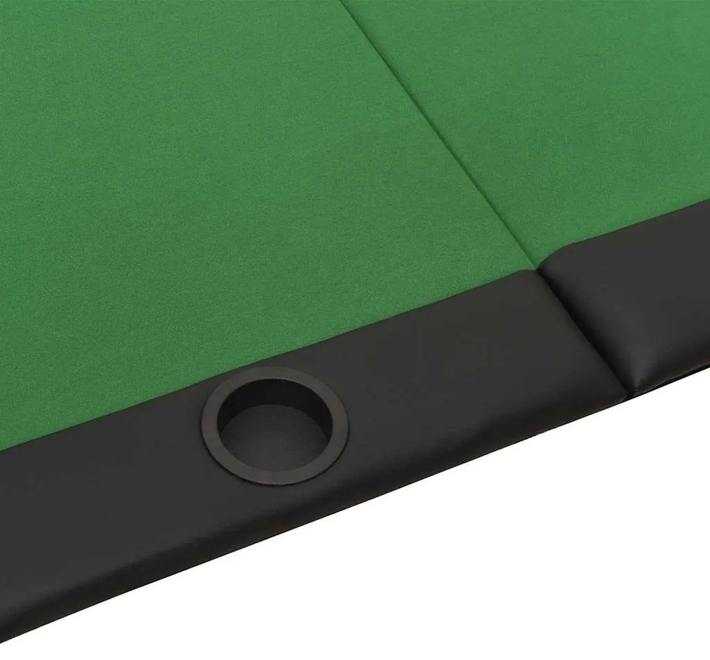 Mesa de póquer dobrável 10 jogadores 207x106x76 cm verde