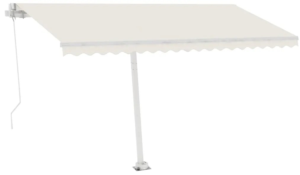 Toldo retrátil manual com LED 400x350 cm cor creme