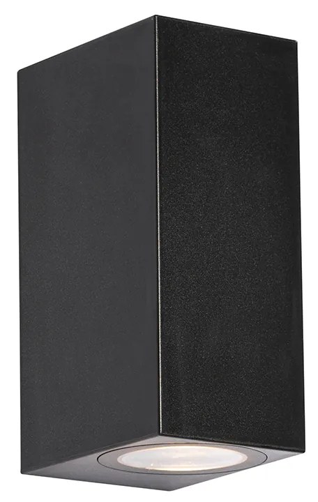 Candeeiro de parede exterior moderno de plástico preto 2 luzes - Baleno Moderno
