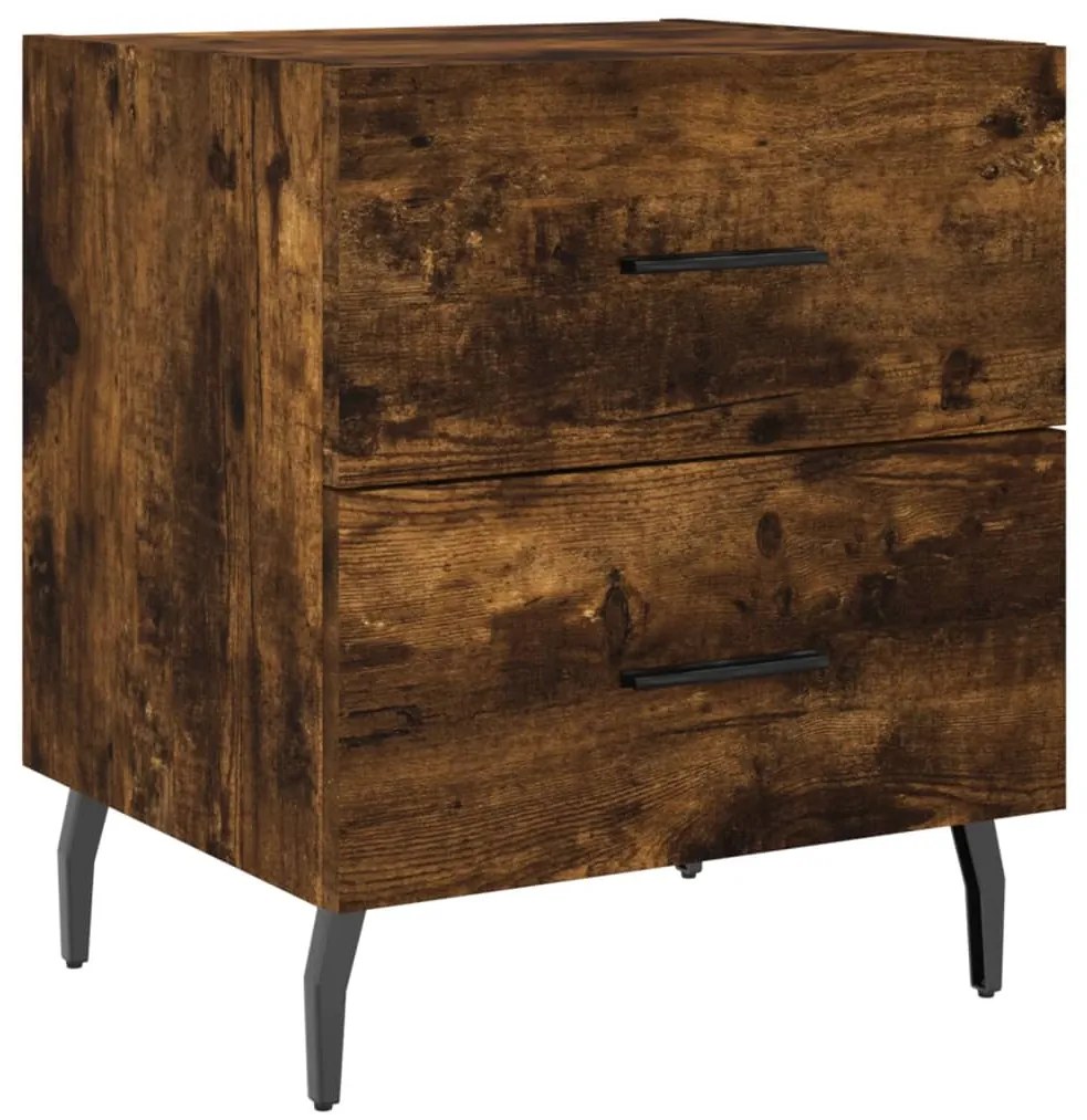 Mesa de cabeceira 2 pcs derivados de madeira carvalho fumado