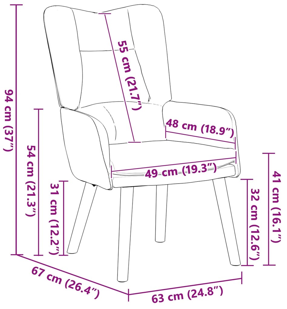 Cadeira Relaxante vidaXL Veludo Cinza Escuro
