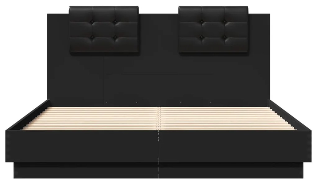 Estrutura cama c/ cabeceira 120x200 cm derivados madeira preto