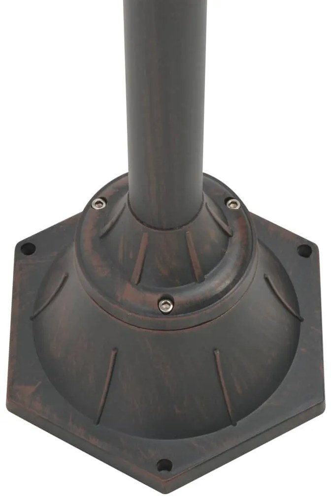 Candeeiro de pé p/ jardim c/ 2 braços E27 220cm alumínio bronze