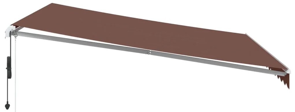 Toldo retrátil automático com luz LED 400x300 cm castanho
