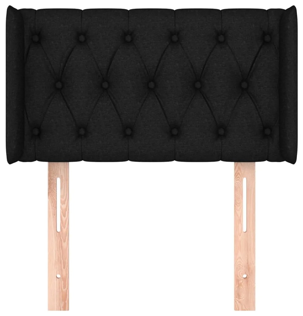 Cabeceira de cama c/ abas tecido 83x16x78/88 cm preto