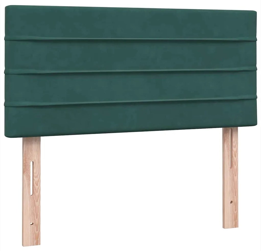 Cama com molas/colchão verde-escuro 80x220 cm veludo