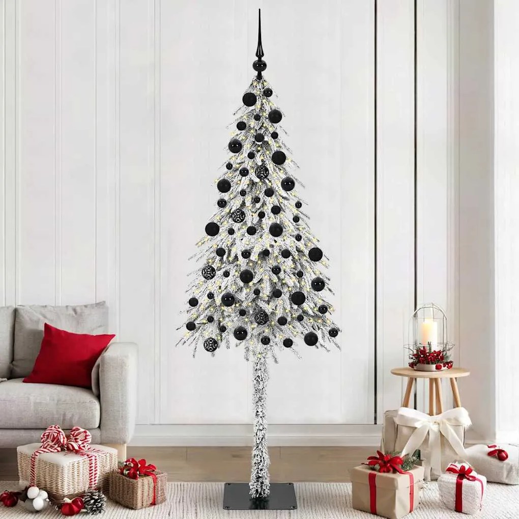 vidaXL Árvore de Natal com 300 LEDs com suporte Branco 210 cm PE e Aço