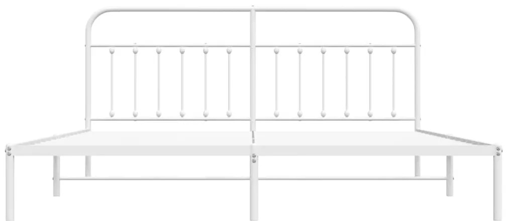 Estrutura de cama com cabeceira 200x200 cm metal branco