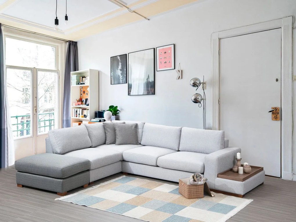 Sofá de Canto Loop – Cinzento Claro – 246 cm x 308 cm