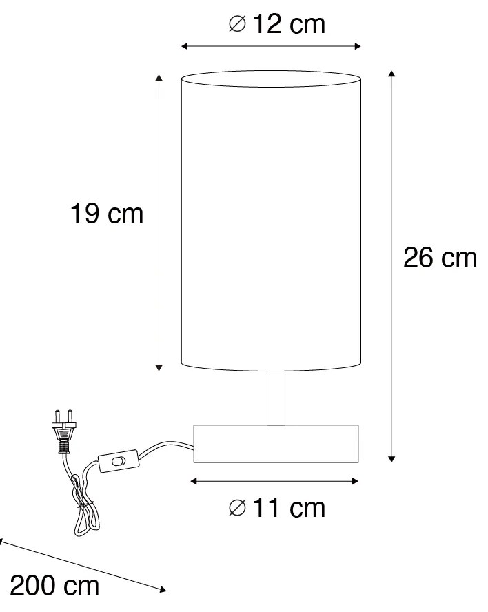 Candeeiro de mesa moderno preto com aço - Milo 2 Design,Industrial,Moderno