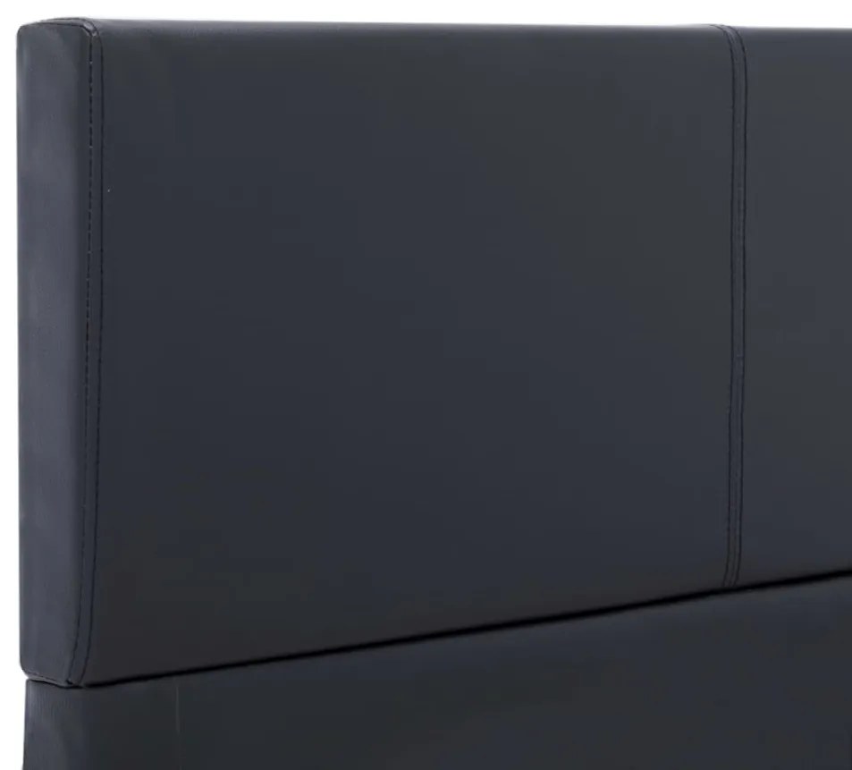Estrutura de cama 90x200 cm couro artificial preto