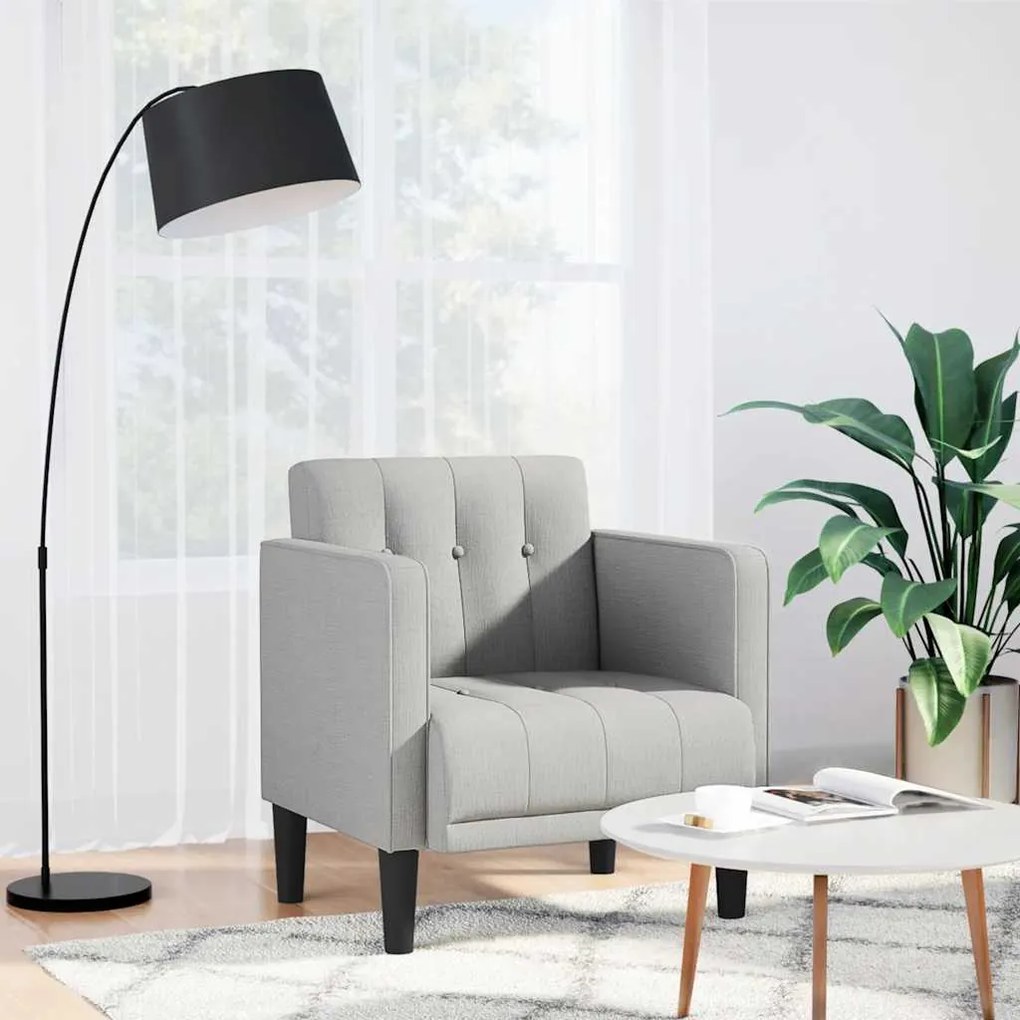 Poltrona com apoio de braços 53 cm tecido cinzento nublado