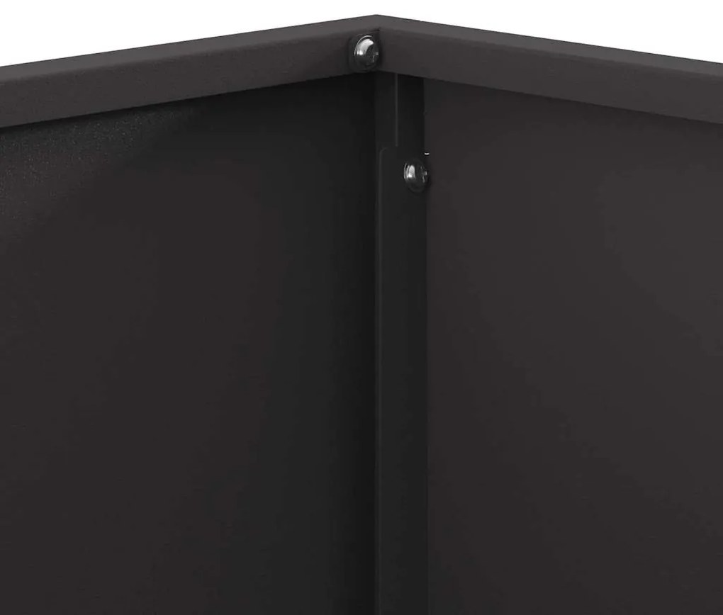 Fogueira Quadrada vidaXL Preta 80x80x40 cm em Aço