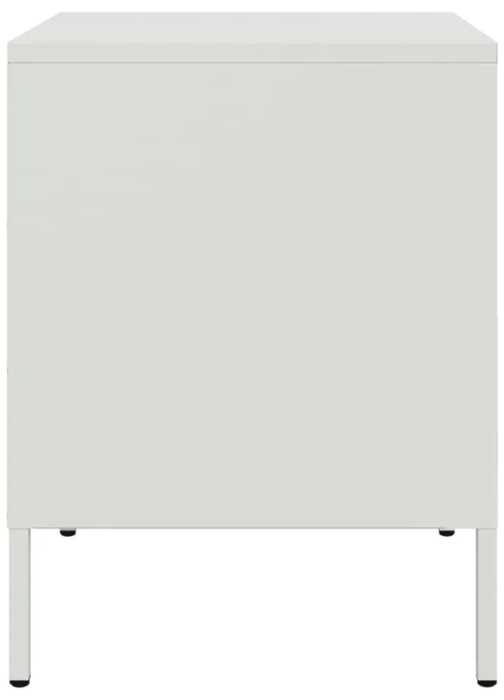 Mesas de cabeceira 2 pcs 36x39x50,5 cm aço branco