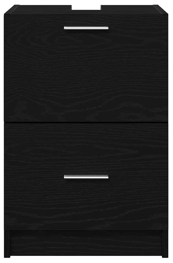Gabinete de Pia Preto 40x37x59 cm Madeira Engenheirada
