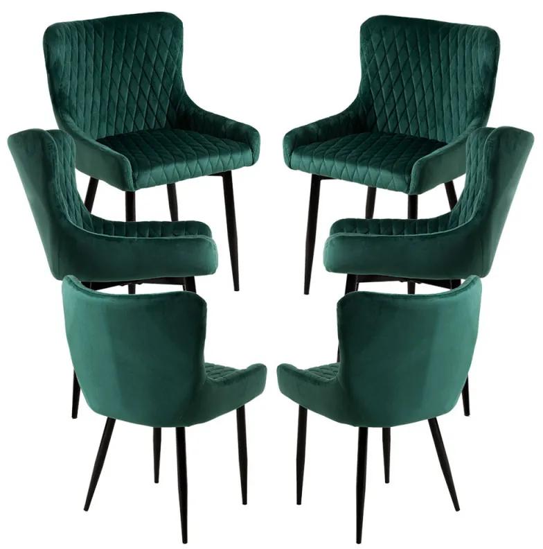 Pack 6 Cadeiras Sanda Veludo - Verde