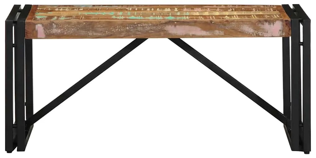 Mesa de centro multicor 80x40x35 cm madeira maciça recuperada