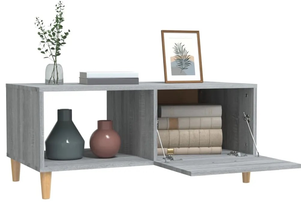 Mesa de centro 89,5x50x40 cm derivados madeira cinzento sonoma