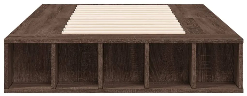 Estrutura de cama 90x190 cm derivados madeira carvalho castanho