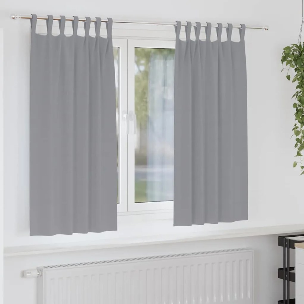 vidaXL Cortinas 2 pcs Cinzento-claro 175 x 140 cm Poliéster