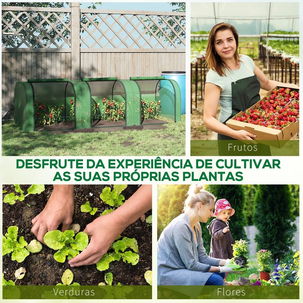 Estufa 295x100x80 cm para Jardim Varanda Estufa Pequena para Cultivo d