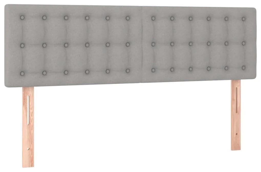 Cama com molas/colchão 140x200 cm tecido cinzento-claro