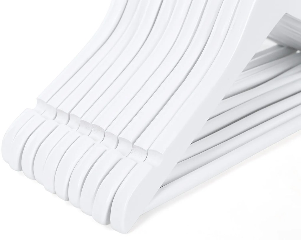 Conjunto de 20 cabides para roupa infantil em madeira de bordo 35 x 20 cm branco