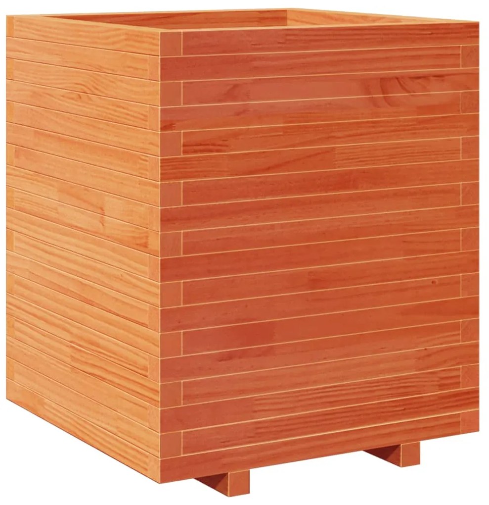 Vaso/floreira de jardim 60x60x72,5 cm pinho maciço castanho mel