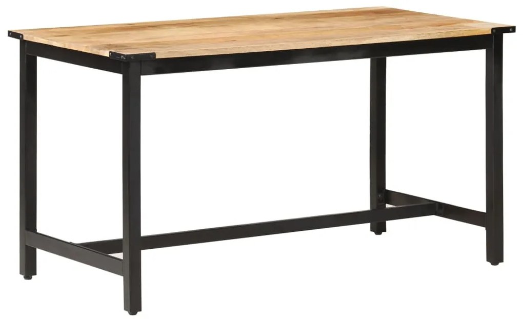 Mesa de jantar 140x70x76 cm madeira de mangueira maciça áspera