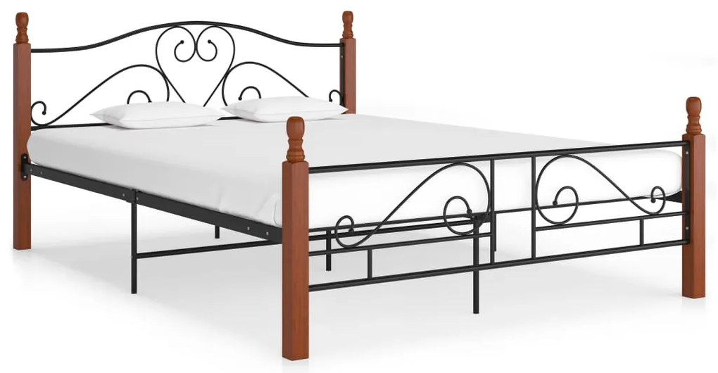 vidaXL Estrutura de cama 140x200 cm metal preto