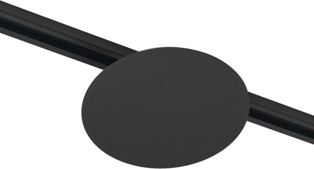 Plafon moderno preto para sistema de calha monofásico 2-luzes - Iconic Pulley