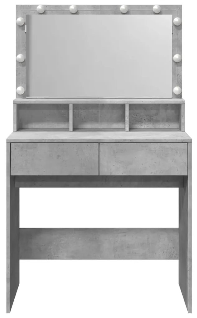 Toucador com LED 80x41x134,5 cm cinzento cimento