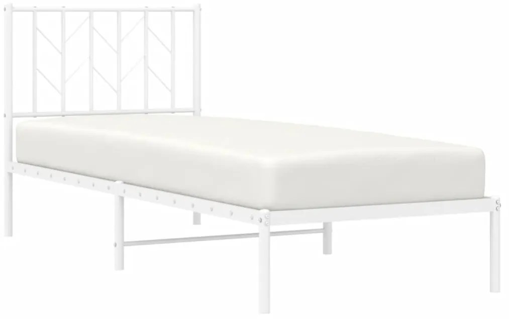 Estrutura de cama com cabeceira 80x200 cm metal branco