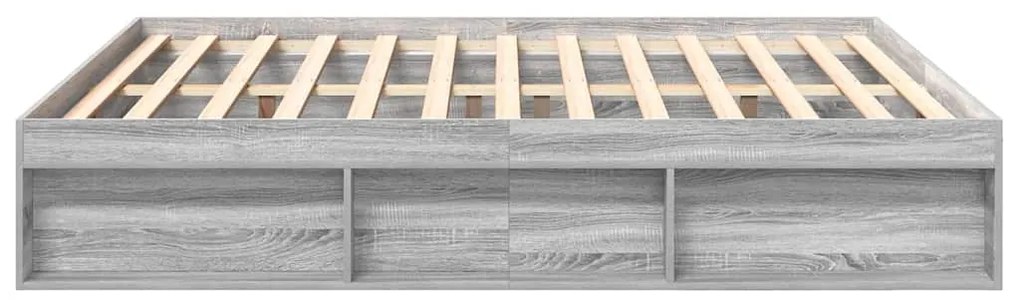 Estrutura de cama 200x200 cm cinzento sonoma