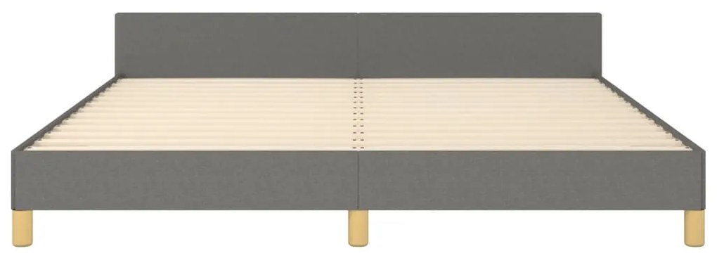 Estrutura de cama sem colchão 160x200 cm tecido cinzento-escuro