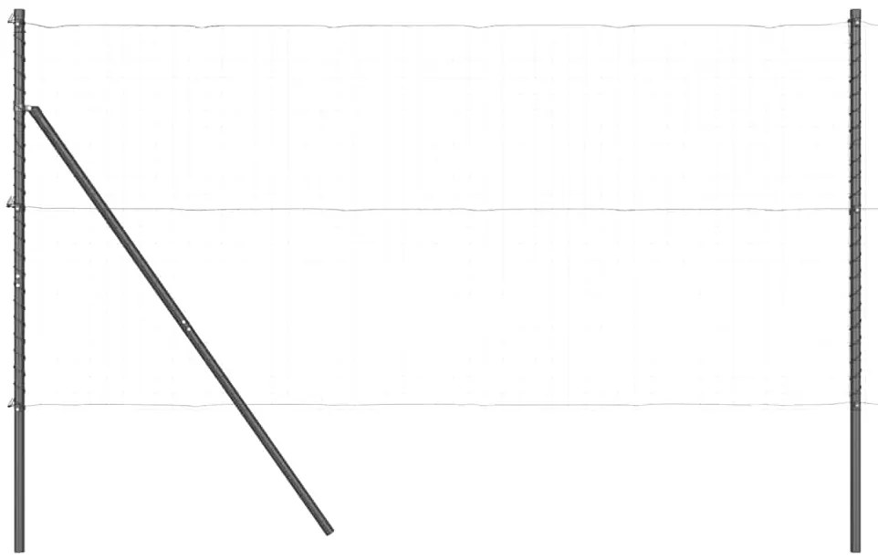 Posts de Cerca 26 peças Cinza Ø32 mm 210 cm em Aço Galvanizado