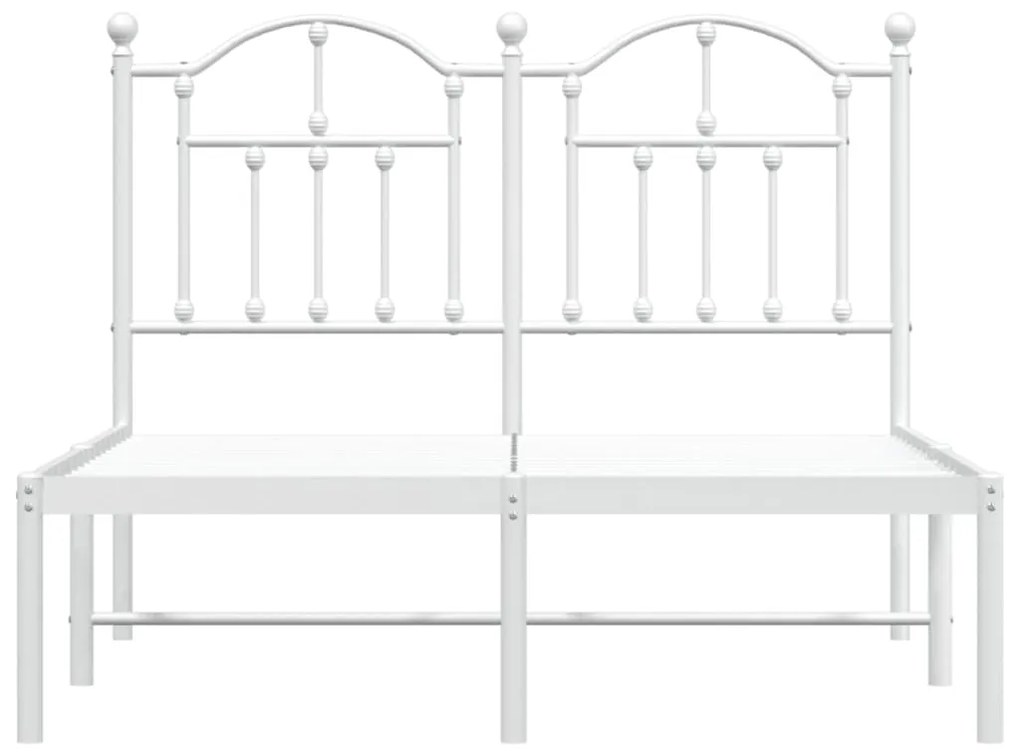 Estrutura de cama com cabeceira 120x190 cm metal branco