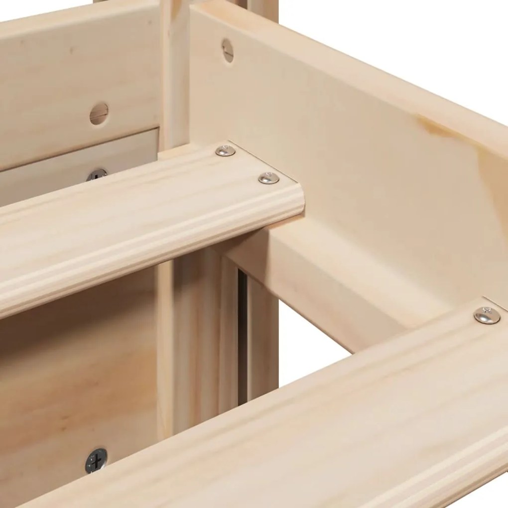 Estrutura de cama com cabeceira 90x190 cm pinho maciço