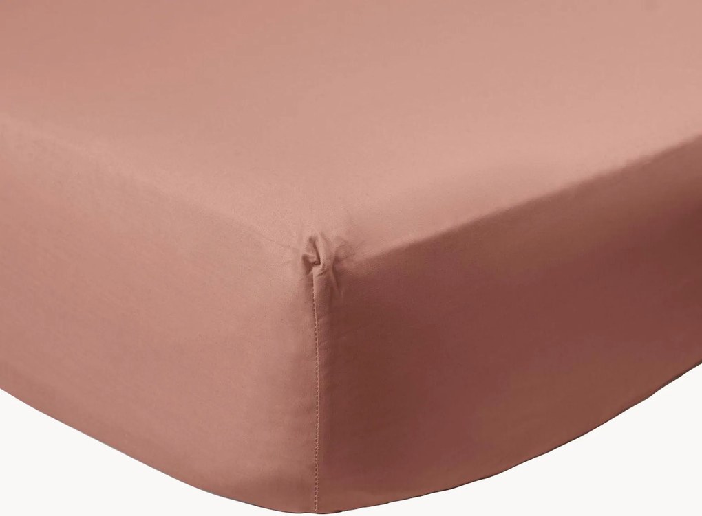 Lençol com elástico em percal de algodão para boxspring Antique Pink