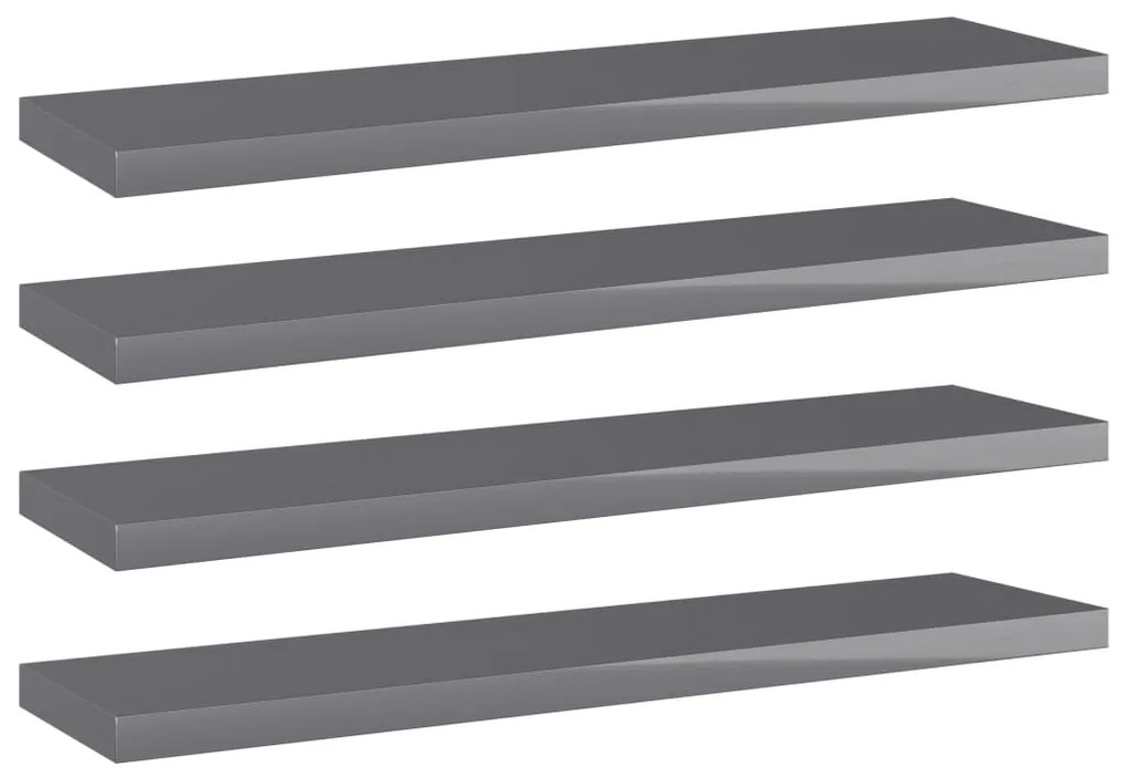 vidaXL Prateleiras para estante 4 pcs 40x10x1,5cm contraplacado cinza