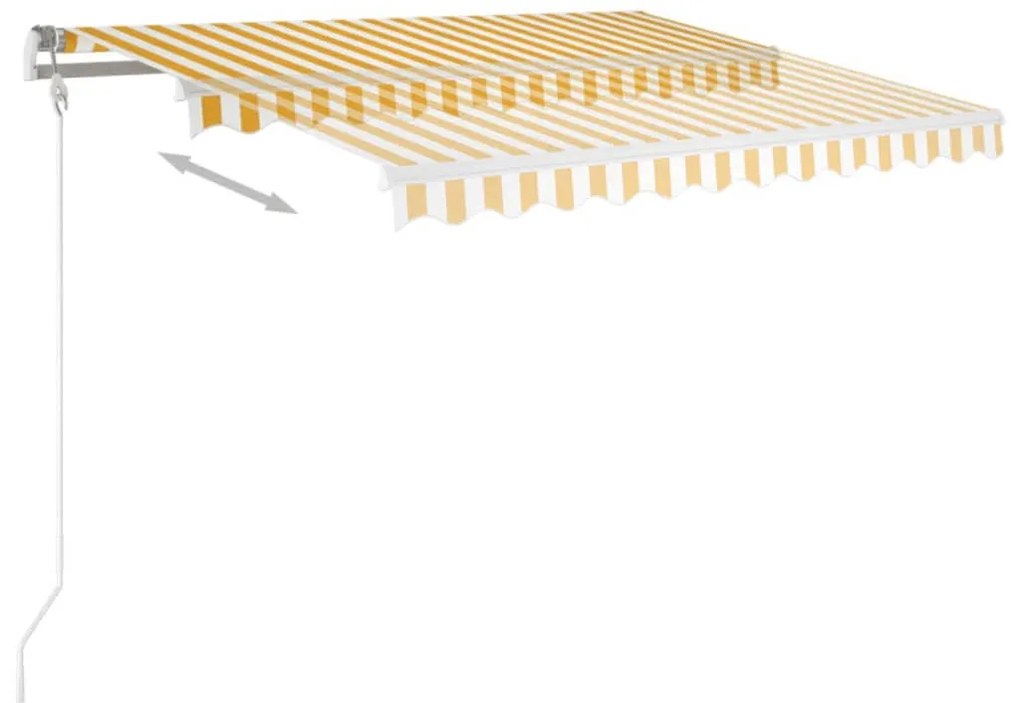 Toldo retrátil automático 350x250 cm amarelo e branco